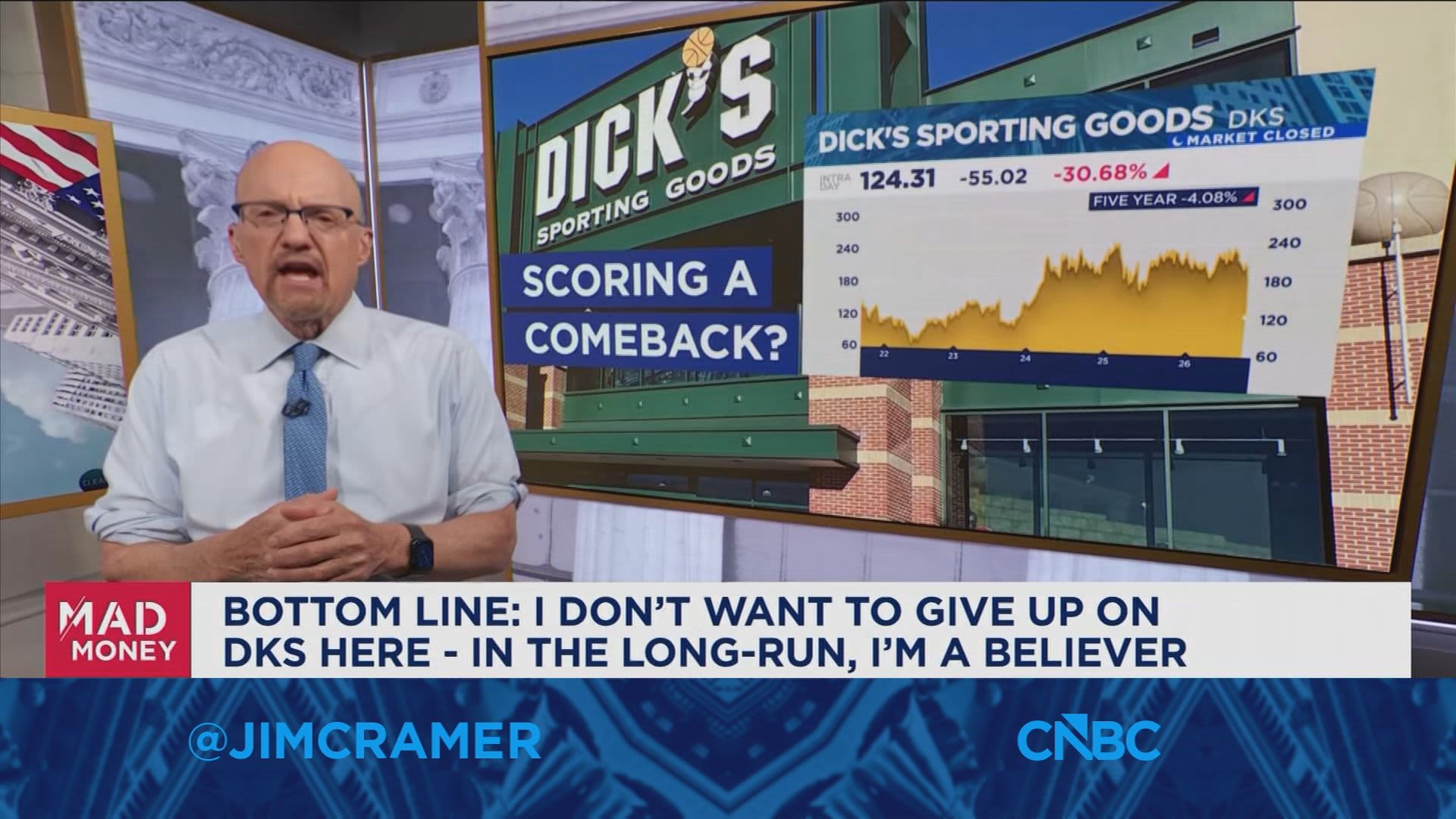 I don't want to give up on Dick's here, I'm a believer, says Jim Cramer